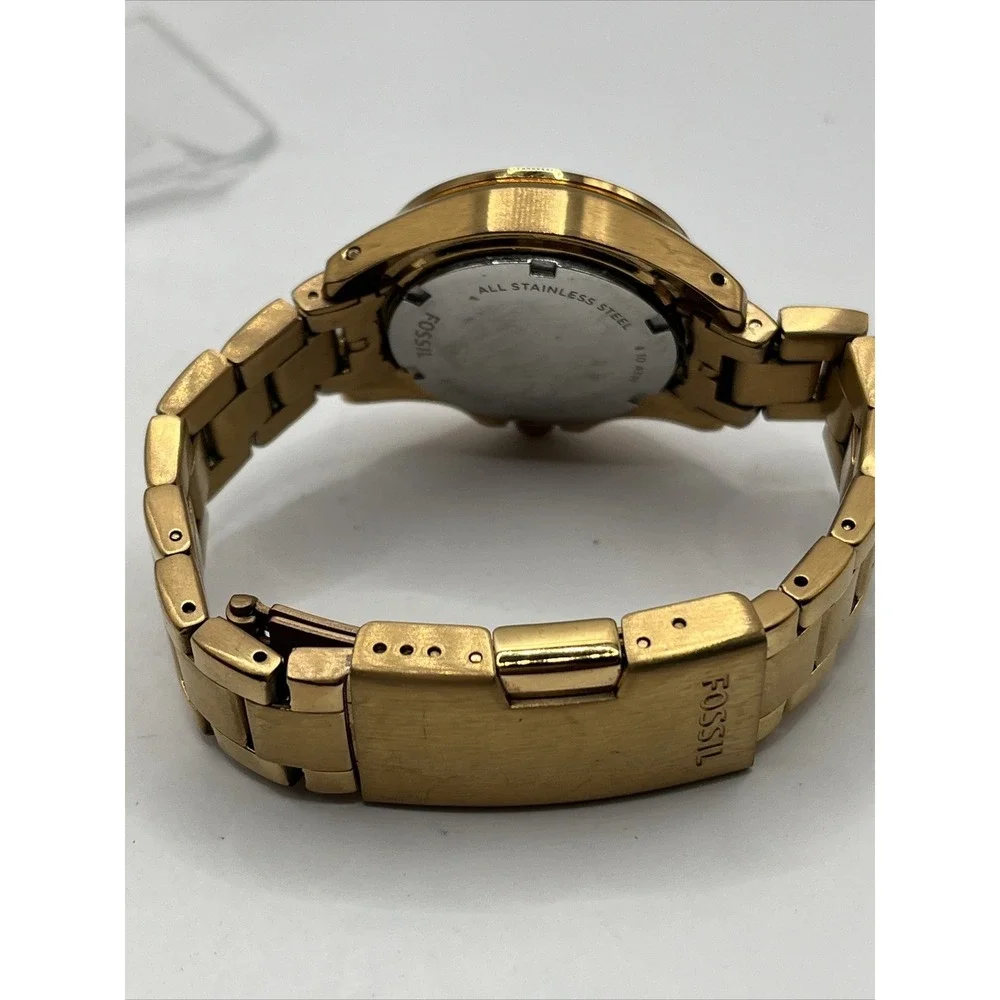 Fossil Riley Rose Gold Watch Stainless Steel Crystal Accent ES2889- New Battery‎